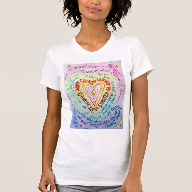 Regnbågscancer Heart T-shirt (framsida) (Framsida)