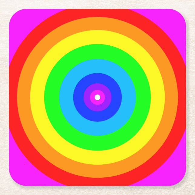 Regnbågscirkel Design-40686 Underlägg Papper Kvadrat (Framsidan)