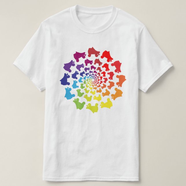 regnbågscirkel för rullskridskor tee shirt (Design framsida)