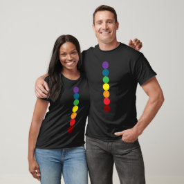 regnbågscirkelns chakra-svart linje t shirt