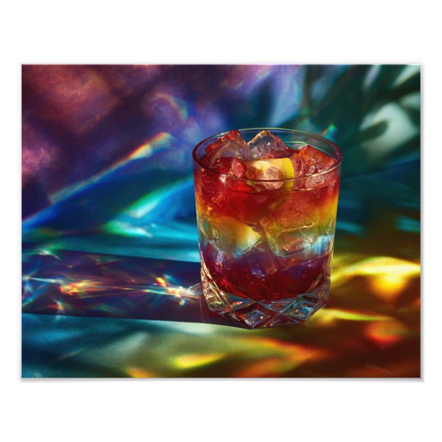 Regnbågscocktail Prism Ljuskälla Tropisk Fantasi Fototryck (Framsidan)