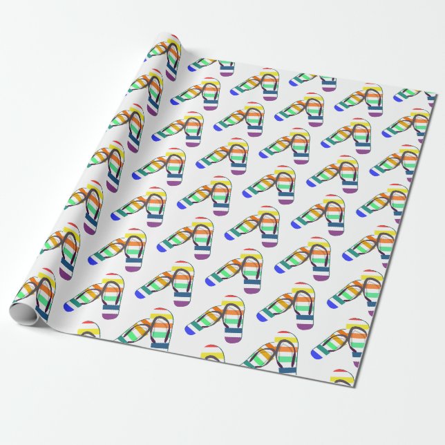 regnbågsdesign för flip-flops presentpapper (Utrullad)
