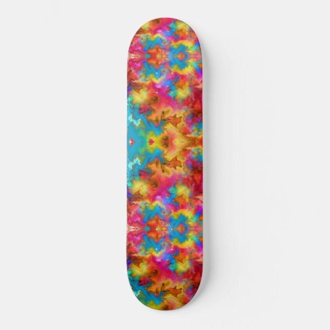 REGNBÅGSDESIGN MINI SKATEBOARD BRÄDA 18,5 CM (Framsida)
