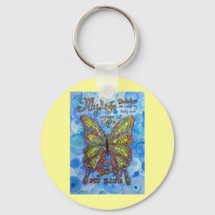 Regnbågsdiabetes Butterfly Keychain Nyckelring