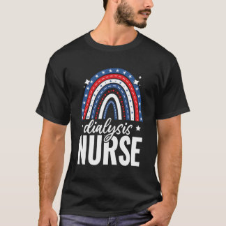 Regnbågsdialyssjuksköterska 4:e juli USA Pat T Shirt