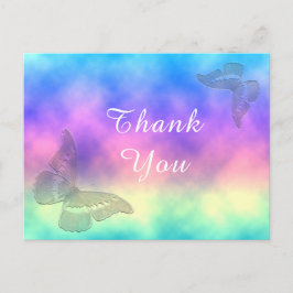 Regnbågsdimma Färgglada fjärilar Tack Vykort
