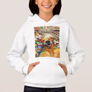Regnbågsdjur Selfie i Livsmedelsbutik – Färgrik T Shirt