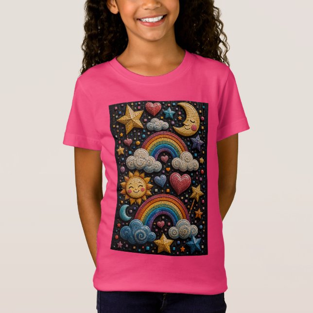 Regnbågsdrömmar 3D Mosaik T-Shirt (Framsida)