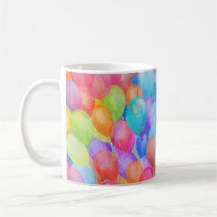 Regnbågsdrömmar: vattenfärgsbubblor kaffemugg