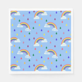 Regnbågsdroppar i Bright Rainbow Färgad Pappersservett