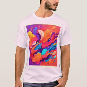Regnbågsexplosion: Lycklig-färgplattor T Shirt