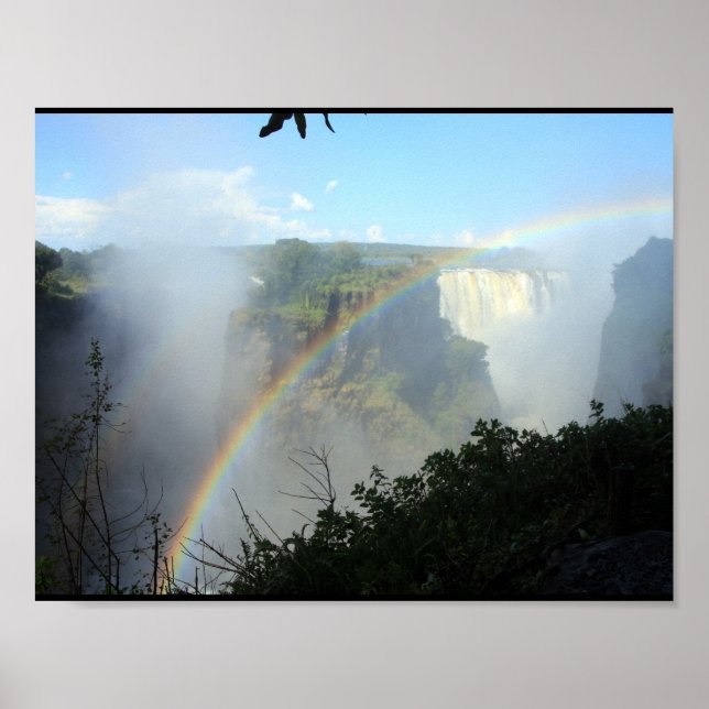 regnbågsfall vatten vattenfall park guld gyllene poster (Framsidan)