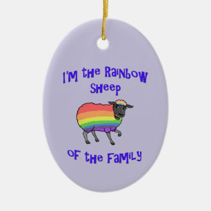 Regnbågsfår av familjen Ceramic Ornament