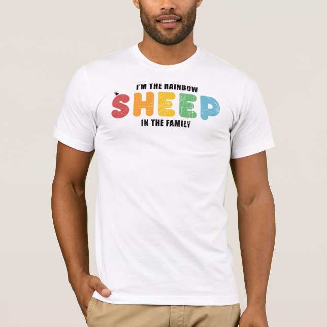 Regnbågsfår i Gay pride T Shirt (Framsida)