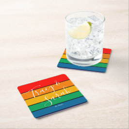 Regnbågsfärg blockränder underlägg papper kvadrat