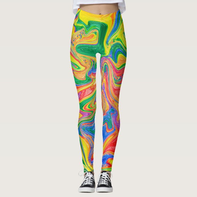Regnbågsfärg Paroming Leggings (Framsida)