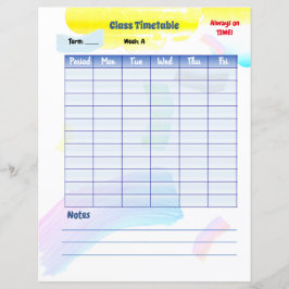 Regnbågsfärg Student, klassschema