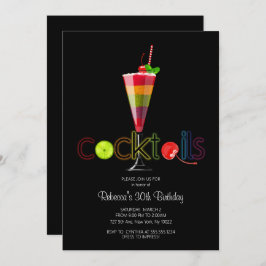 Regnbågsfärgad Cocktailfest Inbjudan