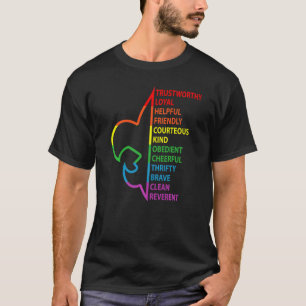 Regnbågsfärgad Grafisk Scoutlag T Shirt