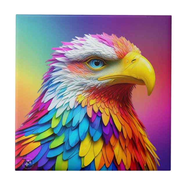 Regnbågsfärgad Havsörn-65456 Kakelplatta (Framsidan)
