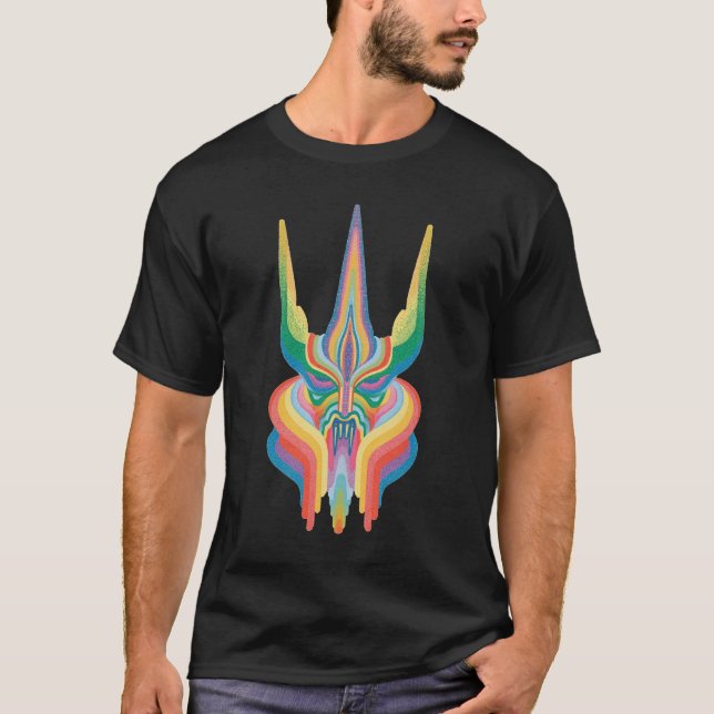Regnbågsfärgad hornmaskkonst t shirt (Framsida)