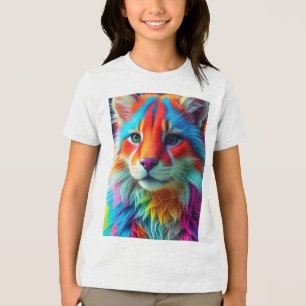 Regnbågsfärgad Luffig Katt-68587 T Shirt