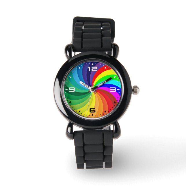 Regnbågsfärgad Mandala-46556 Armbandsur (Framsida)