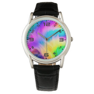 Regnbågsfärgad pälsdesign-75293 armbandsur