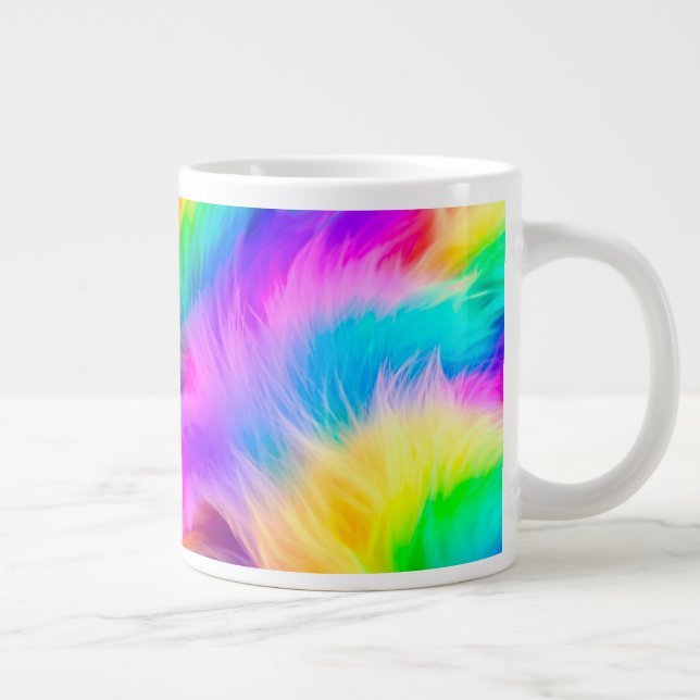 Regnbågsfärgad pälsdesign-75293 jumbo mugg (Höger)