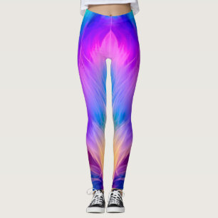 Regnbågsfärgad pälsdesign-75293 leggings