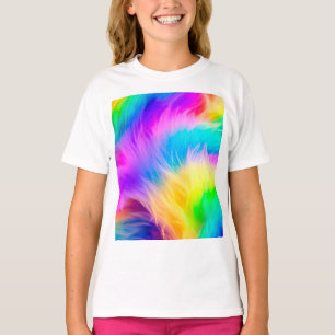 Regnbågsfärgad pälsdesign-75293 t shirt