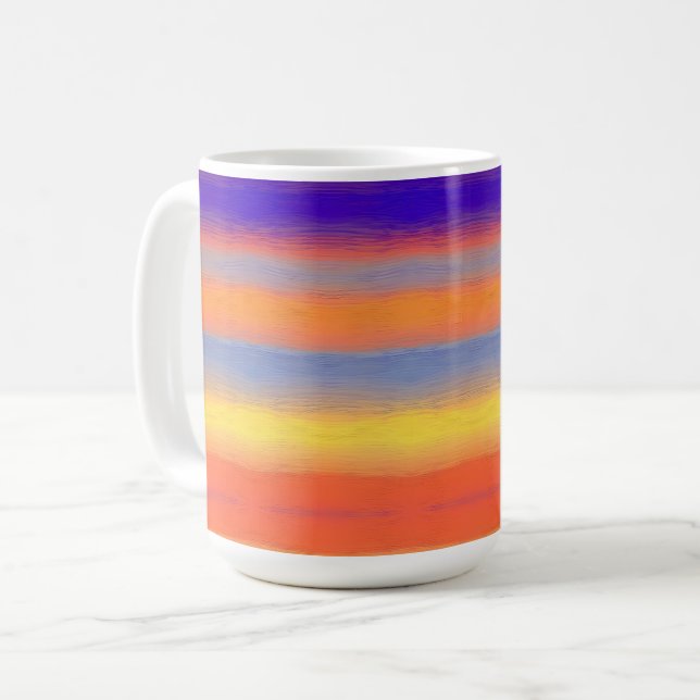 Regnbågsfärgad penseldragsklassisk mugg (Framsida vänster)