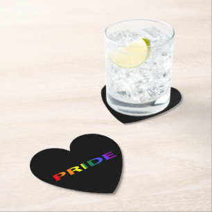 Regnbågsfärgad Pride-ord Underlägg Papper
