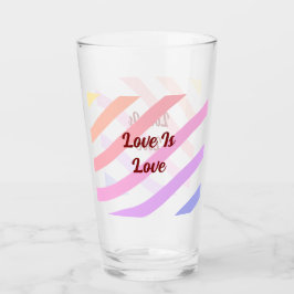 Regnbågsfärgad rand pastel kärlek är kärlek pride glaskopp