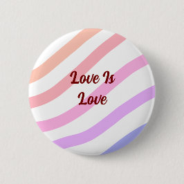 Regnbågsfärgad rand pastel kärlek är kärlek pride knapp