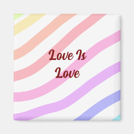 Regnbågsfärgad rand pastel kärlek är kärlek pride magnet