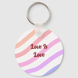 Regnbågsfärgad rand pastel kärlek är kärlek pride nyckelring
