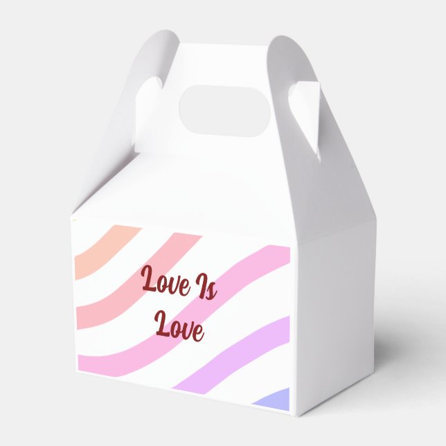 Regnbågsfärgad rand pastel kärlek är kärlek pride presentaskar (Framsidan Sidan)