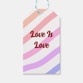Regnbågsfärgad rand pastel kärlek är kärlek pride presentetikett