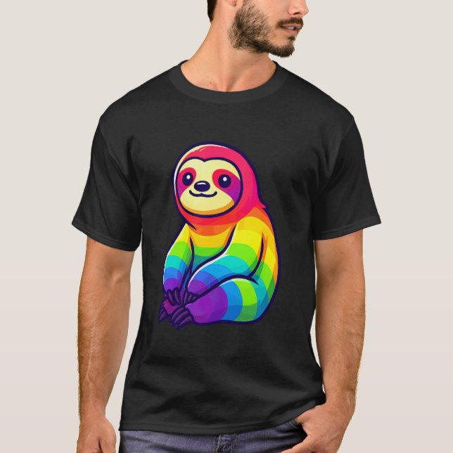 Regnbågsfärgad Seng Konst T Shirt (Framsida)