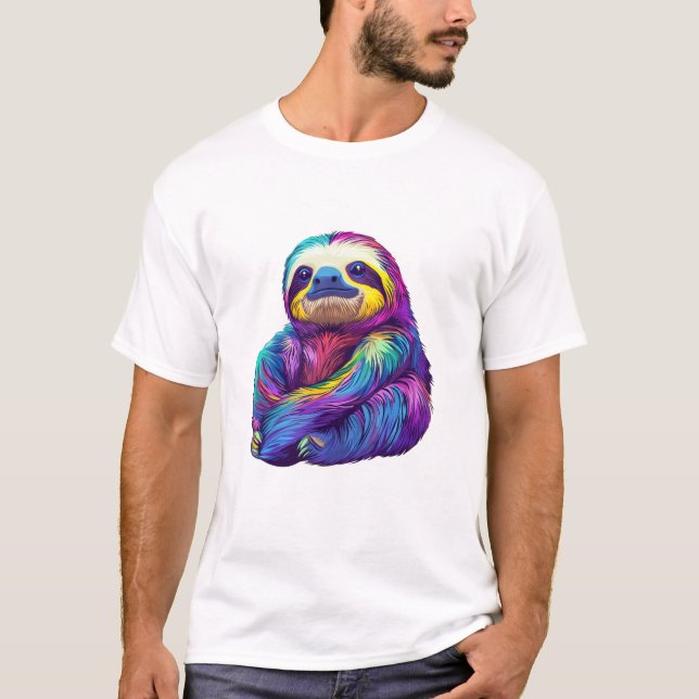 Regnbågsfärgad Sengångare Konst Långärmad T-Shirt (Framsida)