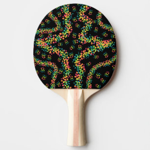 Regnbågsfärgad Seurat-stil Pointillism-mönster Pingisracket
