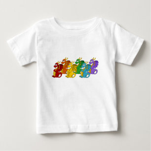 Regnbågsfärgade drakar tecknad film t shirt