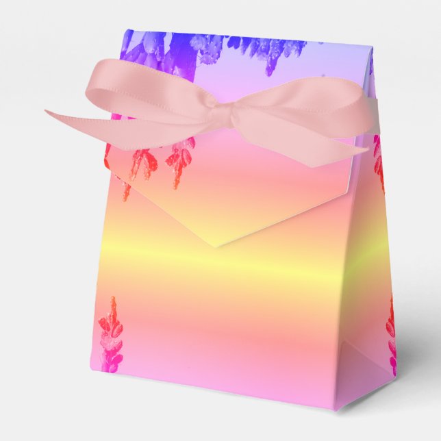 Regnbågsfärgade Kactusblommor Present Förmån Box Presentaskar (Framsidan Sidan)