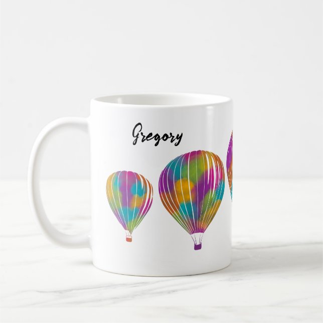 Regnbågsfärgade Luftballonger, Personlig Kaffemugg (Vänster)