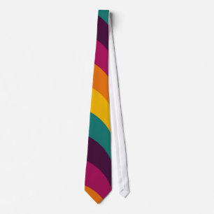 Regnbågsfärgade vågiga ränder slips