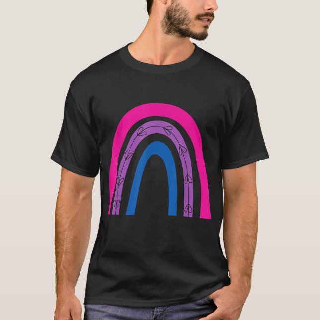 Regnbågsfärger Flagga Pride Biseuell Bi  T Shirt (Framsida)