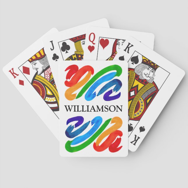 Regnbågsfärger Namn Casinokort (Baksidan)