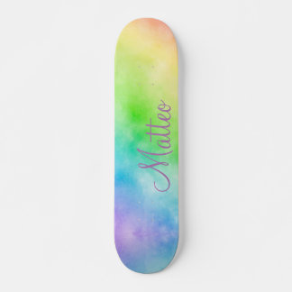 Regnbågsfärgning med personlig tot mini skateboard bräda 18,5 cm