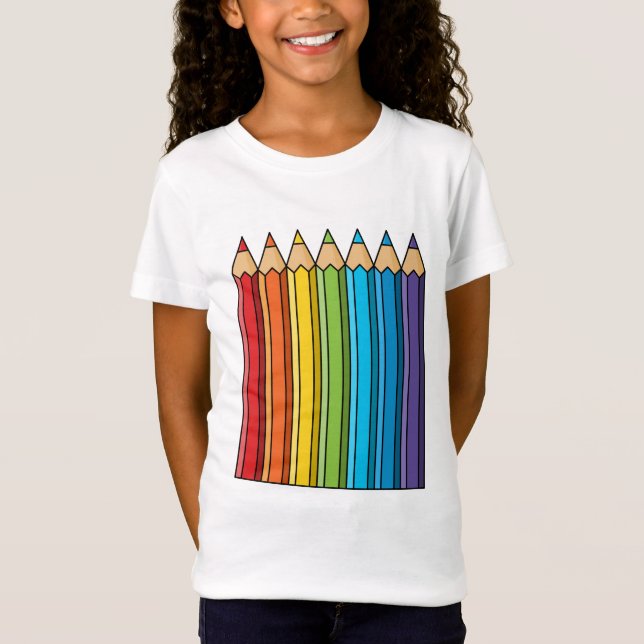 Regnbågsfärgpennor T Shirt (Framsida)